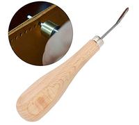 Sorandy Poinçon en Losange pour Cuir, Outil de Poinçonnage à Cône en Acier, Poignée Confortable pour les Travaux du Cuir, Poignée en Hêtre 3mm/4mm/5-6mm (Tête courbée)