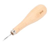 Sorandy Poinçon en Losange pour Cuir, Outil de Poinçonnage à Cône en Acier, Poignée Confortable pour les Travaux du Cuir, Poignée en Hêtre 3mm/4mm/5-6mm (3mm)