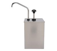 Sorandy Pompe de Pressage de Sirop, Distributeur de Pompe à Sauce Soja 4L, Distributeur de Condiments à Tête Unique en Acier Inoxydable 304 de qualité Alimentaire, Compatible avec