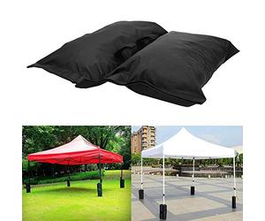 Sorandy Sacs de Sable en Tissu Oxford Durables pour la Stabilisation de la Tente et Les Poids du Parasol pour Une Utilisation en Extérieur, 4 Pièces, Noir, 40x34cm