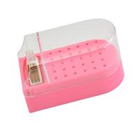 Sorandy Sorandy Boîte de Présentation de Forets à Ongles, Support Portable Transparent en Plastique à 30 Trous, Boîte de Rangement pour Tête de Meulage des Ongles avec Brosse de Nettoyage
