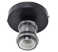 Sorandy Support de Lampe E27 Vintage de Haute qualité avec Structure Interne en ABS pour Cuisine, Chambre à Coucher, Salon, Douille de Lampe Rétro pour une Assurance de sécurité (BLACK)