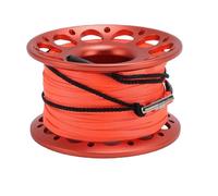 Sorandy Tabolet de Plongée en Aluminium de 30m, Bobine à Doigts à Plusieurs Usage, avec Crochets Double extrémité pour Les Opérations Maritimes de Plongée en Plein Air (Orange)