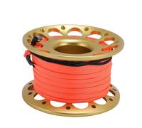Sorandy Tabolet de Plongée en Aluminium de 30m, Bobine à Doigts à Plusieurs Usage, avec Crochets Double extrémité pour Les Opérations Maritimes de Plongée en Plein Air (Gold)