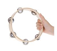 Sorandy Tambourin pour les Tout-petits et les Enfants, 8 Pouces |Conception Ergonomique sans Tête en Bois pour Enfants, Jingles en Acier Inoxydable, Jouet éducatif pour Jeux de Fête, Danse en Classe