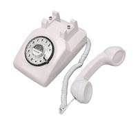 Sorandy Téléphone Rétro Antique avec Science et Technologie Modernes pour Hôtel de Bureau Domestique, Clavier à Cadran Rotatif (White)
