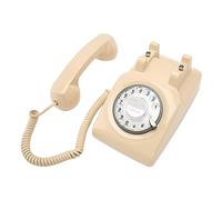 Sorandy Téléphone Rotatif Rétro Antique avec Sonnerie Mécanique, pour la Maison et Le Bureau (Beige)