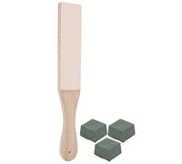 Sorandy Trousse de Cuir à Affûter pour Maintien de la Netteté | Outil double face, comprend un composé de polissage, parfait pour les débutants, adapté à les types de couteaux