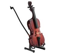 Sorandy Violoncelle Miniature de 5,5 Pouces, Réplique de Modèle D'instrument en Bois avec Support et étui, Ornement Musical en Tilleul Peint à la Main pour étagère de Bureau, Musiciens