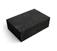Sorarto Boîte cadeau souvenir de luxe | Boîtes décoratives à motif floral noir et doré avec couvercles magnétiques pour cadeaux, boîte à souvenirs de mariage et cadeaux de mariage 34,3 x 22,9 x 10,9