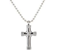 SoraVise Pendentif Mémoire Avec Urne Pour Cendres | acier inox, étanche, croix cruciforme, porte-bonheur