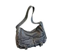 SoraVise Sac Main En Denim Vintage Rétro Avec Plusieurs Poches Et,Bleu azur