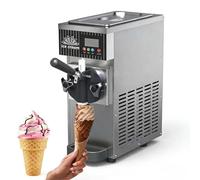 Sorbetière à l'italienne de table avec pré-refroidissement, nettoyage automatique, écran LCD, bac de conservation de 2,5 L/cylindre de congélation de 1 L, écran tactile(Gray)