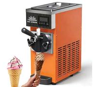 Sorbetière à l'italienne de table avec pré-refroidissement, nettoyage automatique, écran LCD, bac de conservation de 2,5 L/cylindre de congélation de 1 L, écran tactile(Orange)