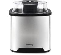H.Koenig Sorbetière SRB80, Capacité 2L, 12 W, Inox, 30 à 40 min de Préparation, Rapide, 30 tour/min, Arrêt automatique, Couvercle transparent, Bol amovible