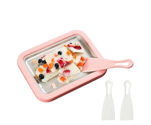 Sorbetière instantanée - Plateau pour kit de création de dessert roulé, spatule incluse | Fête de cuisine à la maison, réunion de famille, événement pique-nique en plein air, friandise congelée pour