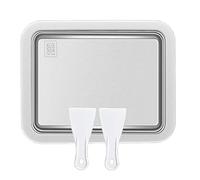 Sorbetière - Machine à glace roulée - Machine à pain à glace portable en acier inoxydable - Petit bac à glaçons rapide avec 2 pelles - Assiette à fruits pour réfrigérateur, cuisine et nourriture