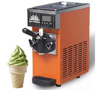 Sorbetière professionnelle de table,cuve de 2,5 L et cylindre de 1 L,construction en acier inoxydable avec affichage LED et nettoyage automatique,capacité de 80 à 100 portions par heure Orange