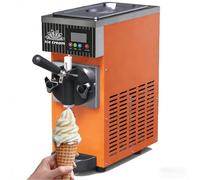 Sorbetière professionnelle, machine à glace molle 450 W, puissance 4-5 l/h, bac de stockage 2,5 L/cylindre de congélation 1 L, écran tactile, nettoyage automatique et pré-refroidissement(Orange)