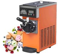 Sorbetière professionnelle, machine à glace mono-parfum, machine à glace à l'italienne, débit de 4 à 5 kg/h, trémie réfrigérée de 2,5 L, cuve de congélation de 1 L, fonction autonettoyante Orange