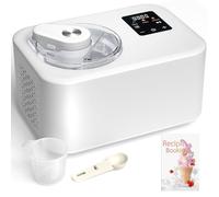 Sorbetiere Turbine a Glace avec Compresseur Sorbetière Electrique 1,2L Machine a Glace et Sorbetières pas de Pré-congélation Ecran LCD Machine a Creme Glacee Maintien du Froid Recipe