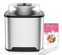 Sorbetière Turbine à Glace, Sorbetière Électrique, Machine à Glace en Acier Inoxydable, 2L Machines à Glace et Sorbetière pour Sorbet Glace, Crème Glacée et Yaourt Glacé