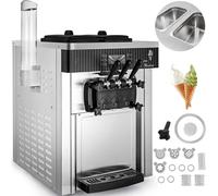 Sorbetière VEVOR Blanc Sorbetière 2200 W, 2 x 6 L Desktop Machine Ice Cream Maker 220 V Sorbetière avec bac à oeufs en acier inoxydable Machine