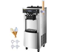 Machine à Crème Glacée Commerciale - VEVOR - Sorbetière à Glace Verticale 2+1 Saveurs 20-28 L/h