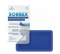 Sorbex Pansement super absorbant avec couche de contact en silicone OptiSil pour plaies exsudatives modérées à lourdes (10 x 20 cm x 5)