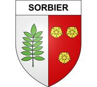Sorbier 03 ville sticker blason écusson autocollant adhésif - Taille : 4 cm