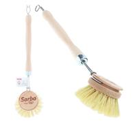 Sorbo Brosse à Vaisselle Bois/Tampico - Brosse FSC Certifiée avec Poils Tampico Robustes et Crochet de Suspension