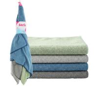 Sorbo Chiffons Microfibre 40 x 40 cm - Chiffons de Nettoyage Multifonction, Utilisation Sèche et Humide, sans Peluches, Lavables en Machine, Lot de 4