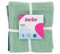 Sorbo Chiffons Microfibre Éponge 30 x 30 cm - Torchons Cuisine Absorbants, Doux pour Verre et Vaisselle, Lavables en Machine, Lot de 3