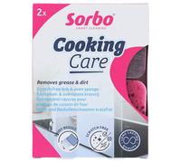 Sorbo Cooking Care Éponge Cuisine sans Rayures - Éponge avec Savon Intégré, Double Face avec Côté Doux et Abrasif, Adaptée pour Four, Plaque et Cuisine