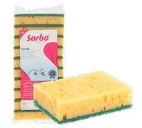 Sorbo Éponge Abrasive - Surface Abrasive Extra Forte pour Saletés Tenaces, Éponge de Nettoyage Absorbante Professionnelle XL, 10 Pièces