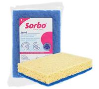 Sorbo Éponge Salle de Bain - Éponge Double Face avec Côté Viscose Doux et Face Abrasive, Adaptée pour Lavabo, Douche et Baignoire