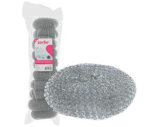 Sorbo Éponges Métalliques, Lot de 4 Grattoirs en Acier - Récurage Intensif pour Four, Casseroles, Poêles, Grilles de Barbecue - Ne Convient Pas aux Surfaces Délicates
