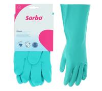 Sorbo Gants de Ménage Taille L, Gants Vaisselle Réutilisables en Nitrile sans Latex, Manchettes Longues, Antidérapants, pour Nettoyage Cuisine et Peaux Sensibles