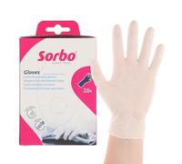 Sorbo Gants Jetables en Latex Poudrés, Usage Unique pour le Ménage et Nettoyage - Protection des Mains, Taille Universelle, Lot de 20 Paires