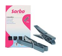 Sorbo Pinces à Linge Recyclées - Lot de 24 - 98% Plastique Recyclé - Résistantes aux UV - Ressort Ultra-Robuste - Antidérapantes - Idéales pour Usage Extérieur