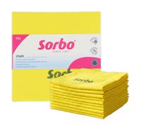 Sorbo Sorbonettes Chiffons de Nettoyage - Lot de 10 - Jaune - 38 x 38 cm - Haute Absorption & Lavables - pour Cuisine, Salle de Bain & Maison - Lingettes Réutilisables