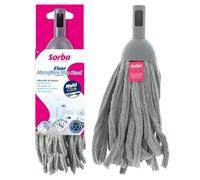 Sorbo Tête de Balai Microfibre - Serpillière Lavable Absorbante, sans Traces ni Peluches, Nettoyage à l'eau, Compatible Sorbo Multi-Click, sols Carrelés et Parquet