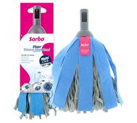 Sorbo Tête de Balai Viscose - Serpillière pour Sols avec Zone Grattante pour Saletés Tenaces, Essorage Facile, Ne Peluche Pas, Compatible Sorbo Multi-Click
