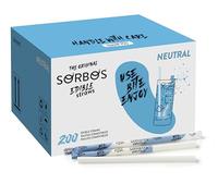 Sorbos Lot de 200 pailles comestibles, saveur neutre, emballées individuellement, sans plastique, sans allergènes, sans gluten, 100 % biodégradables, 19 cm de long