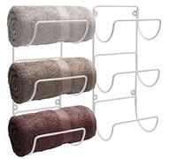 Sorbus Ensemble de Porte-Serviettes - Organisateur de Rangement Mural pour Serviettes, débarbouillettes, Serviettes à Main, Linge, idéal pour Salle de Bain, Spa, Salon, Design Moderne (Blanc)