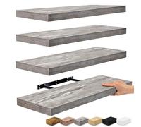 Sorbus Lot de 4 étagères murales flottantes de 61 cm, décoration murale pour chambre à coucher, cuisine, salon, décoration d'intérieur et rangement de livres - Étagère flottante montée avec supports