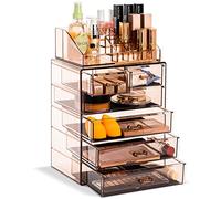 Sorbus Organiseur de Maquillage Transparent - Rangement de Maquillage et de Bijoux, étui et présentoir - Design spacieux - Support idéal pour Commode, Salle de Bain, Meuble-lavabo et comptoir (3
