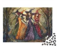 Sorcère Mystique Puzzle 1000 Pièces Papier pour Adultes Papier Épais Défi Intellectuel Thème Sorcière Déco Murale Maison 38x26cm/1000pcs
