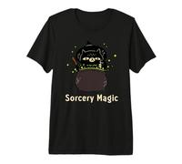 Sorcery Magic Witch Cat T-Shirt Haut de Gamme