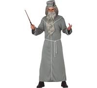 Sorcier Des Anciens Mythes Manteau Pouvoirs Mystiques Costume Sorcellerie Gris Maîtrise De L'art De La Magie Monde Fantastique Alchimiste Aventure Magique Sorcier, Taille : 52 - 54 (L) Couleur : Gris